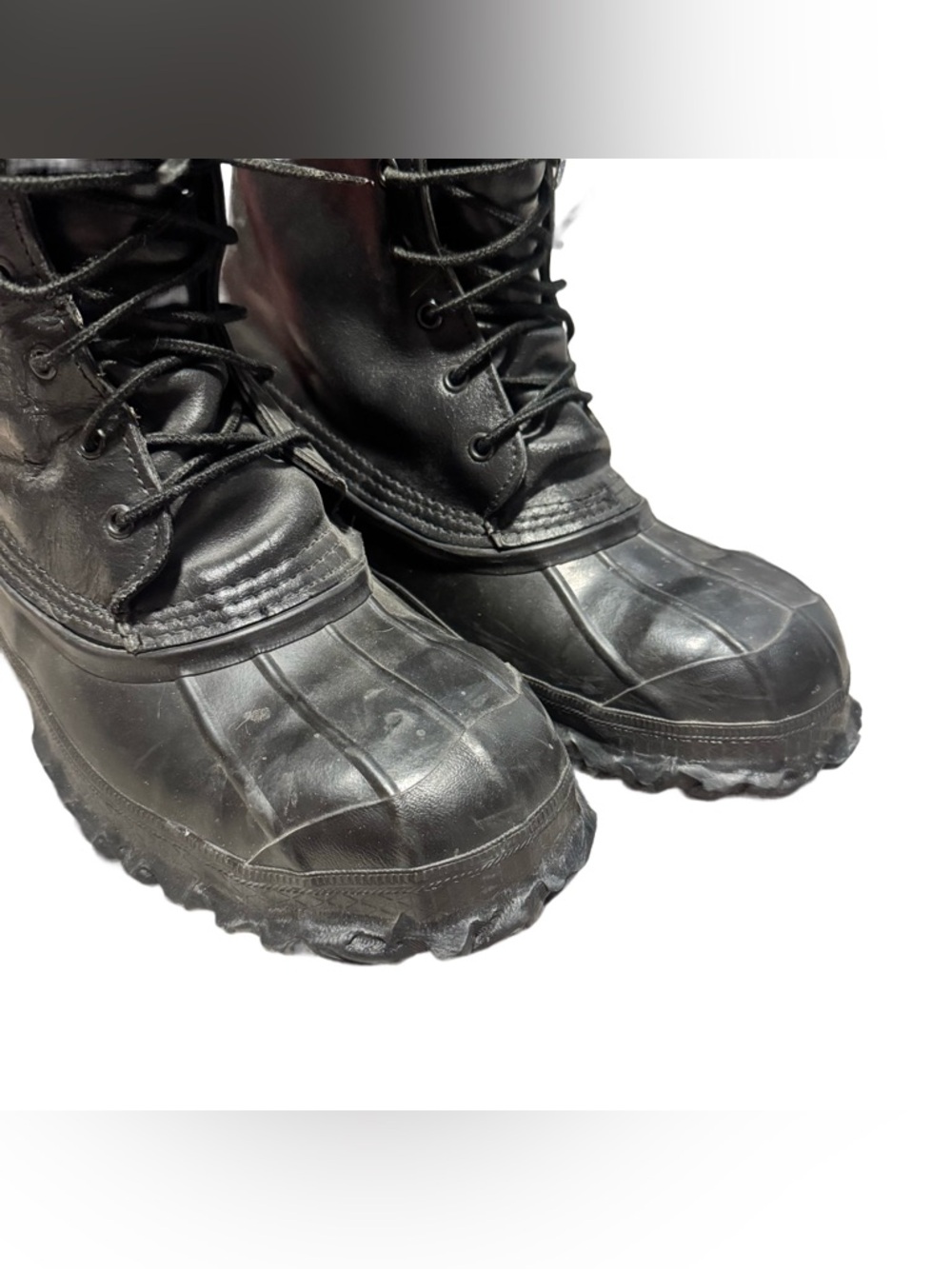 LaCrosse De Icer Boots Black Leather Steel Toe Duck Lace Up Insulated Size 10 - Picture 5 of 7